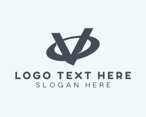 Letter V - Orbit Logistics Delivery logo design