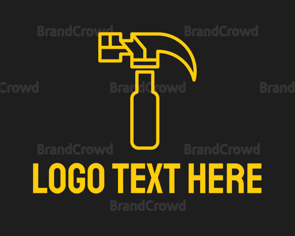 Golden Hammer Outline Logo