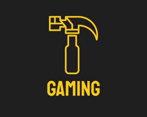 Golden Hammer Outline  Logo