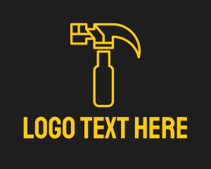 Fix - Golden Hammer Outline logo design