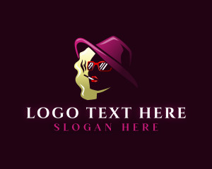 Lady - Smoking Female Adult logo design