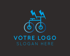 E Bike - Lightning Bolt Bike logo design