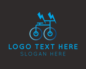 E Bike - Lightning Bolt Bike logo design