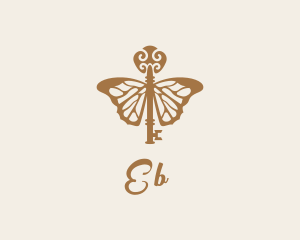 Feminine - Key Butterfly Wings logo design