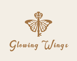 Key Butterfly Wings logo design