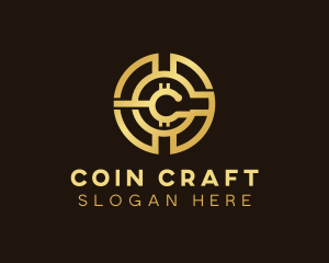 Cryptocurrency Financial Coin logo design