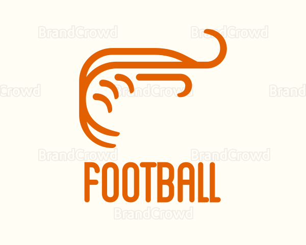 Orange Shrimp Line Art Logo