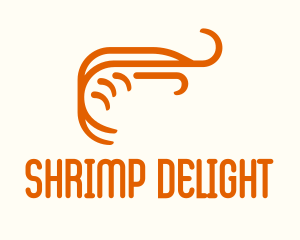 Orange Shrimp Line Art logo design
