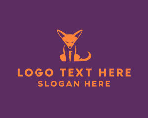 Orange Dog - Orange Fox Cub logo design