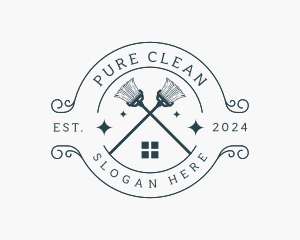 Housekeeping Mop Cleaner logo design