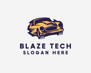 Blazing Race Car logo design