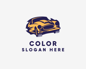 Auto Garage - Blazing Race Car logo design
