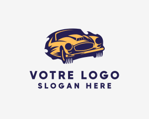Car Collection - Blazing Race Car logo design