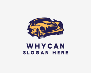 Car Care - Blazing Race Car logo design