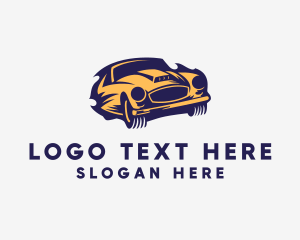 Car Shop - Blazing Race Car logo design