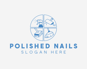 Sanitation Cleaning Tools logo design