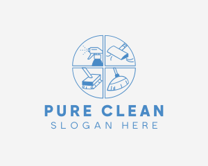 Sanitation Cleaning Tools logo design