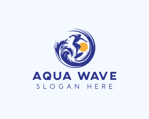 Wave Foil Surfing logo design