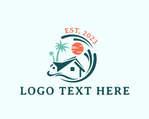 Resort - Tropical House Getaway logo design