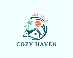 Lodging - Tropical House Getaway logo design