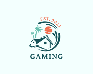 Lodging - Tropical House Getaway logo design