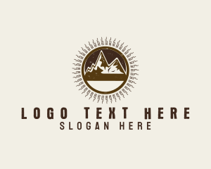 Volcano - Mountain Peak Camping logo design