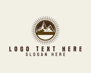 Hill - Mountain Peak Camping logo design