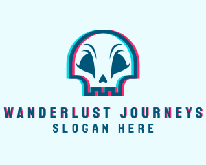 Game Clan - DJ Anaglyph Skull logo design