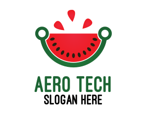 Tech Watermelon Slice logo design