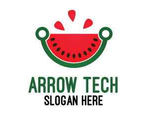 Tech Watermelon Slice logo design