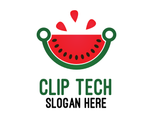 Tech Watermelon Slice logo design