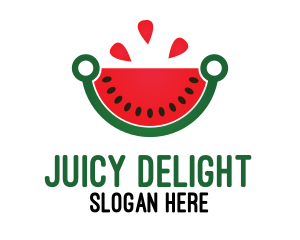 Juicy - Tech Watermelon Slice logo design