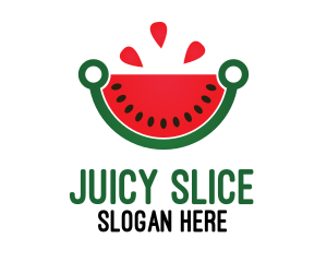 Watermelon - Tech Watermelon Slice logo design