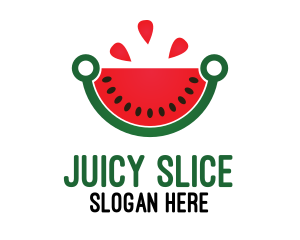 Tech Watermelon Slice logo design