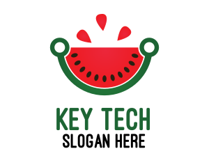 Tech Watermelon Slice logo design