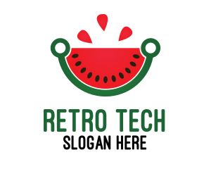 Tech Watermelon Slice logo design