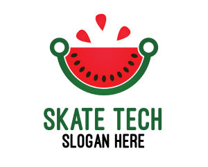 Tech Watermelon Slice logo design