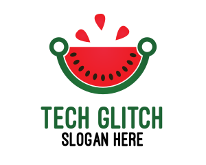 Tech Watermelon Slice logo design