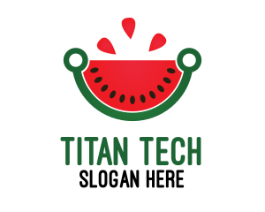 Tech Watermelon Slice logo design