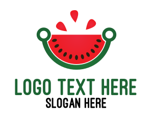 Juice - Tech Watermelon Slice logo design