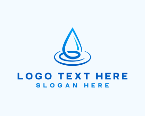 Laundry - Water Droplet Ripple Liquid logo design