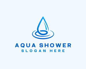 Shower - Water Droplet Ripple Liquid logo design