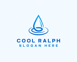 Water Droplet Ripple Liquid logo design