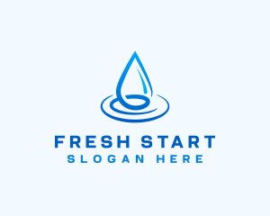 Refresh - Water Droplet Ripple Liquid logo design