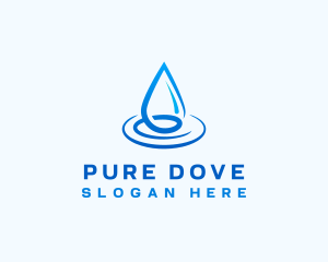 Water Droplet Ripple Liquid logo design