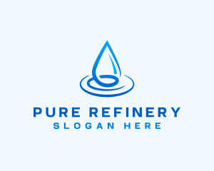 Water Droplet Ripple Liquid logo design