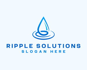 Water Droplet Ripple Liquid logo design