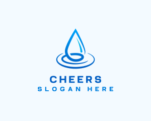 Wash - Water Droplet Ripple Liquid logo design