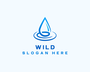 Pool - Water Droplet Ripple Liquid logo design