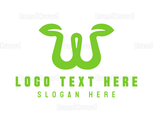 Green Sprout Letter W Logo